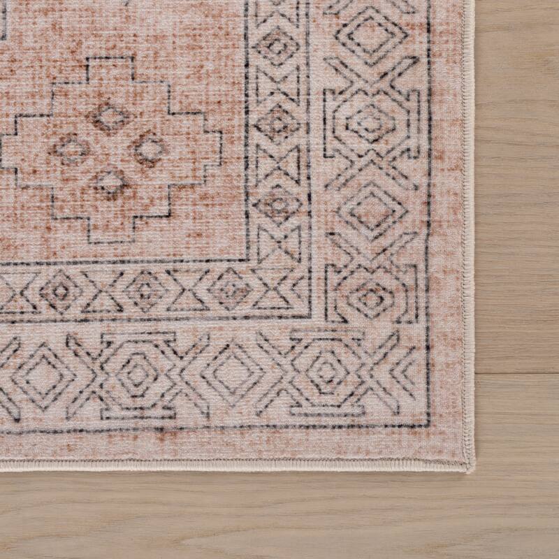 Nuloom Frisselle Medallion Washable Rug