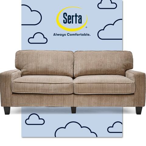 Serta Palisades Upholstered 78" Sofas for Living Room Modern Design Couch, Straight Arms, Soft Upholstery, Tool-Free Assembly