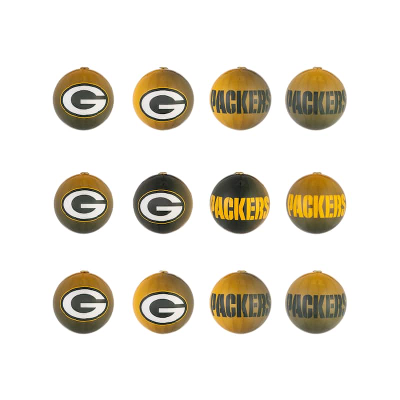 12pc Ornament Set, Green Bay Packers