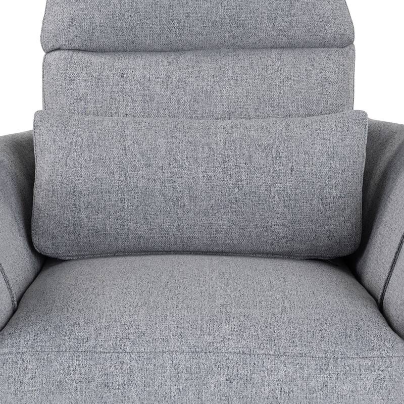 Upholstered Swivel Recliner Manual Rocker