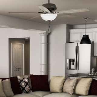 Hunter 60" Reveille Ceiling Fan with LED Light Kit and Pull Chain, Rustic, Transitional