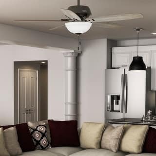 Hunter 60" Reveille Ceiling Fan with LED Light Kit and Pull Chain, Rustic, Transitional