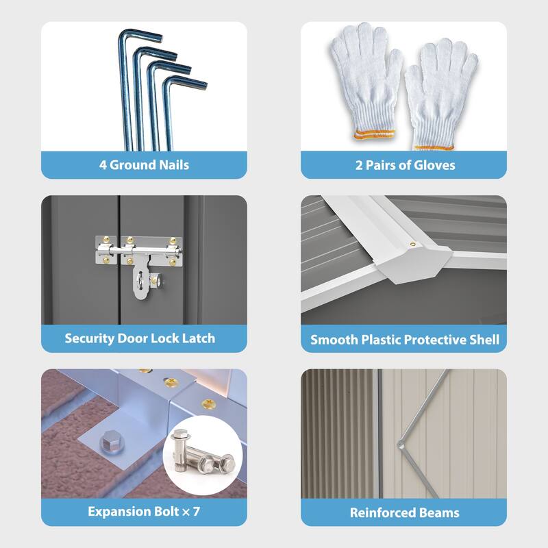 10x14 FT Metal Garden Shed with Ultimate Access