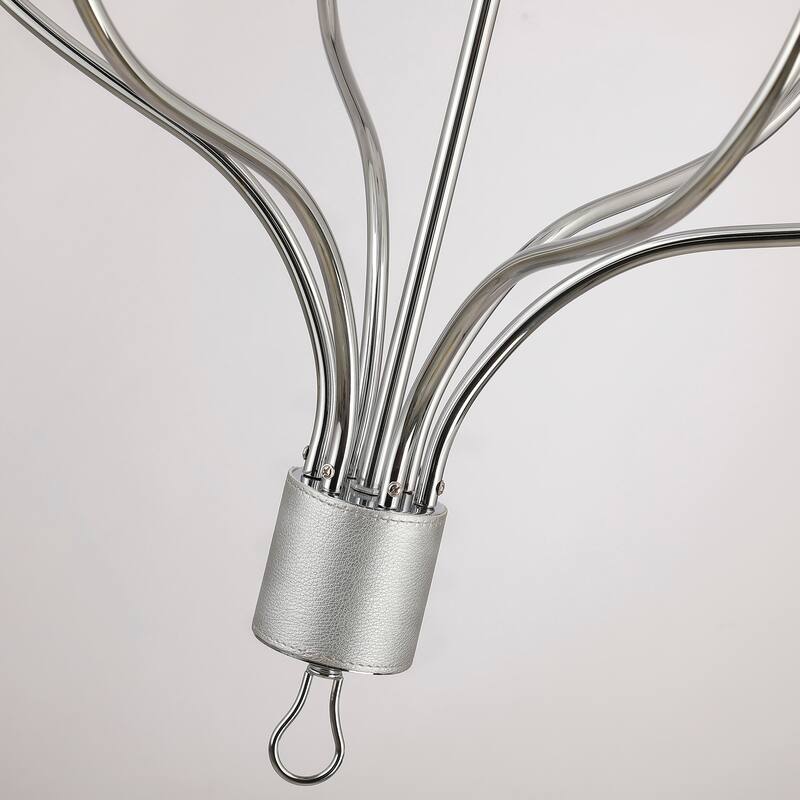 Griffin 6-Light Large Chandelier with Staggered Tail Design and Artisan Leather Accents