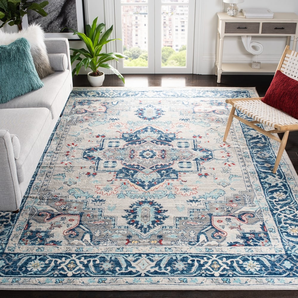 SAFAVIEH Brentwood Essie Traditional Light Grey / Blue Rug