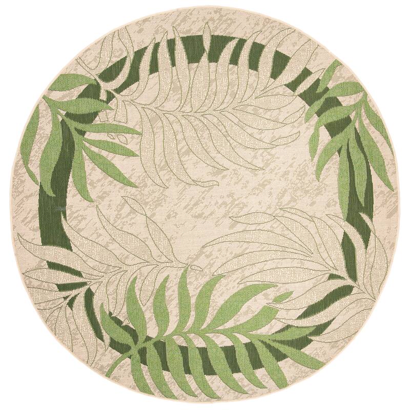 SAFAVIEH Courtyard Idun Botanical Indoor/ Outdoor Waterproof Patio Backyard Rug