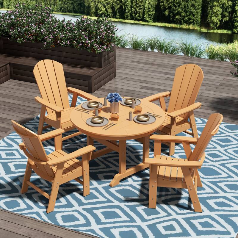 Polytrends Laguna Casual Upright Adirondack Chair (Set of 2)