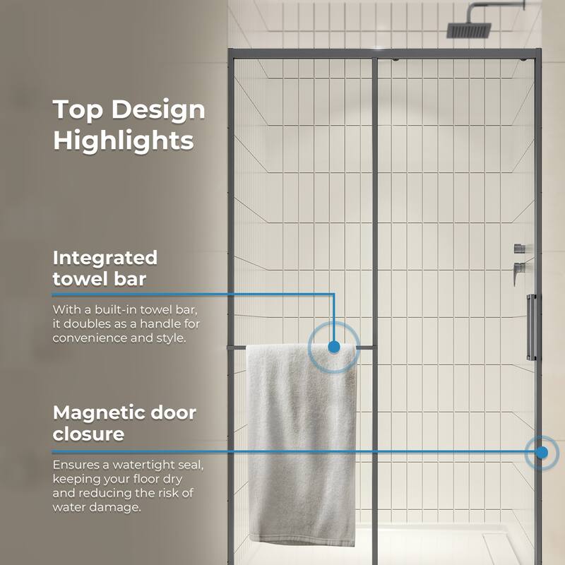 Zora Sliding Clear Alcove Shower Door