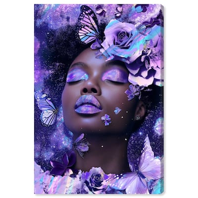 A Glistening Neon Woman Canvas by Art Remedy, Gallery Wrapped