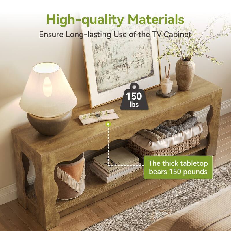 TV Stand for 65 Inch TV, Wooden Entertainment Center