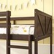 preview thumbnail 9 of 20, Twin over Twin Floor Bunk Bed with Panelled Headboard,Footboard,Safety Guardrails and Built-In Ladder