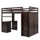 preview thumbnail 52 of 53, Muti-Functional Twin Size Loft Bed with Desk and Wardrobe, Solid Guardrails and Ladder