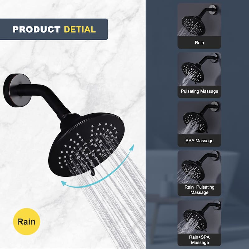 WOWOW Single Handle 5-Spray Shower Faucet with Valve