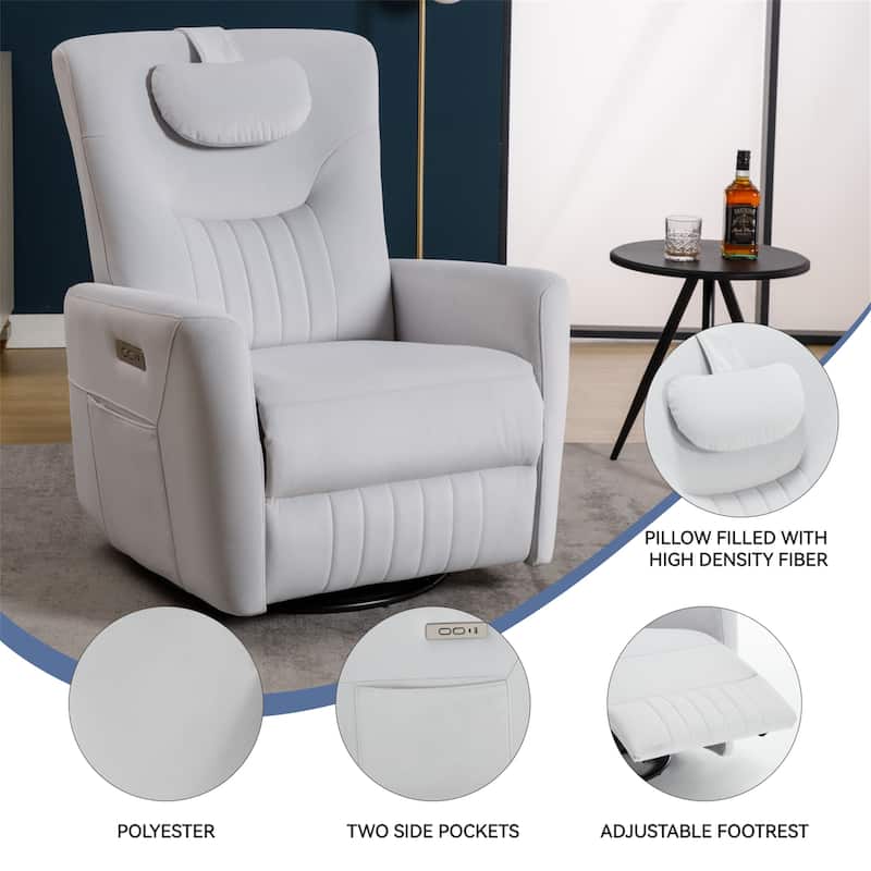 Swivel and Rocker Power Recliner Chair