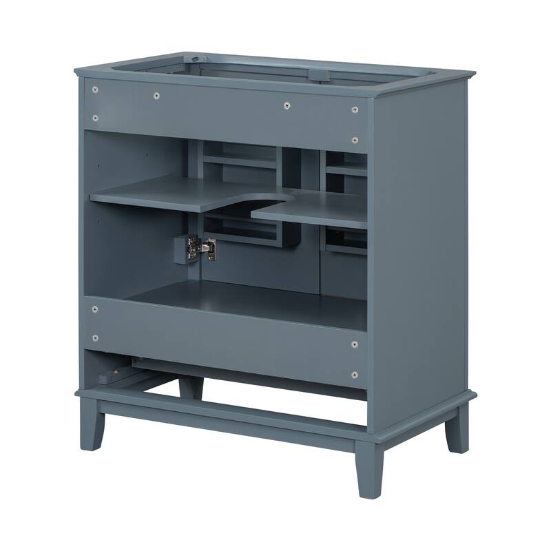 30" Bathroom Vanity without Sink, Base Only,Multi-functional Bathroom Cabinet with Doors and Drawer,Solid Frame and MDF Board
