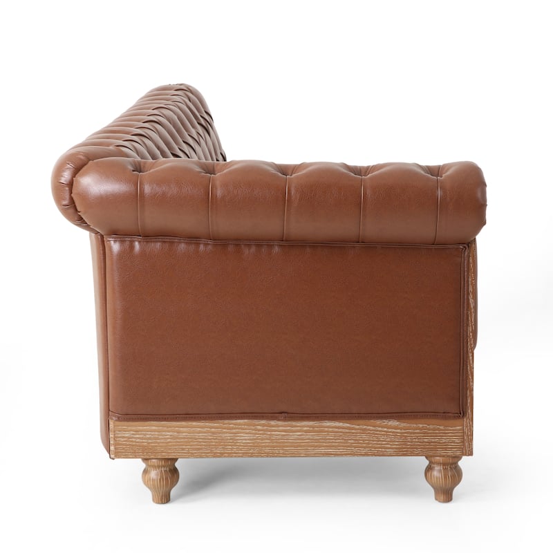 Castalia Chesterfield Tufted 7-seat Sectional Sofa by Christopher Knight Home - 114.00" L x 70.00" W x 31.50" H