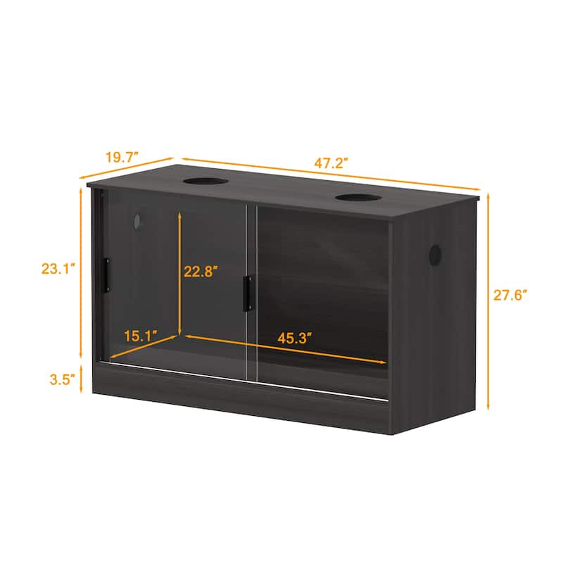 Glass Enclosure with Sliding Doors –Lizard, Gecko, 120 Gallon Wooden Reptile Terrarium Tank with Sliding Doors & Ventilation