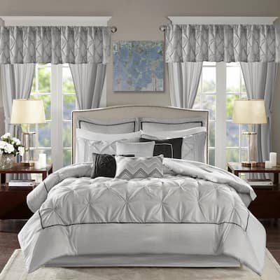 Madison Park Essentials Loretta 24-Piece Room in a Bag with Window Panels and Sheet Set