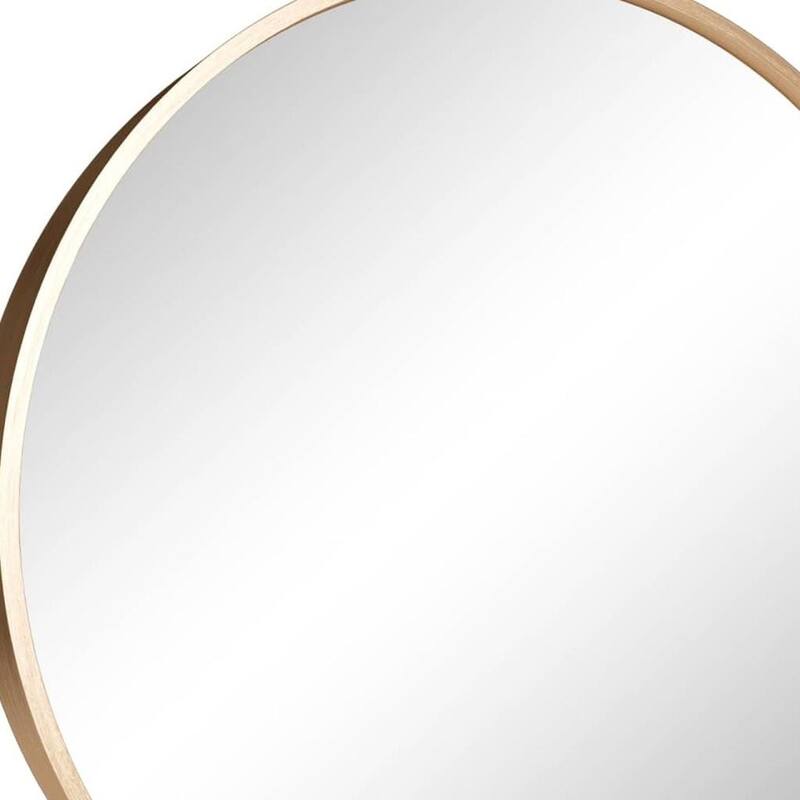 HomeRoots 20" Gold Round Metal Framed Accent Mirror - 20.00 in. x 20.00 in. x 1.09 in.