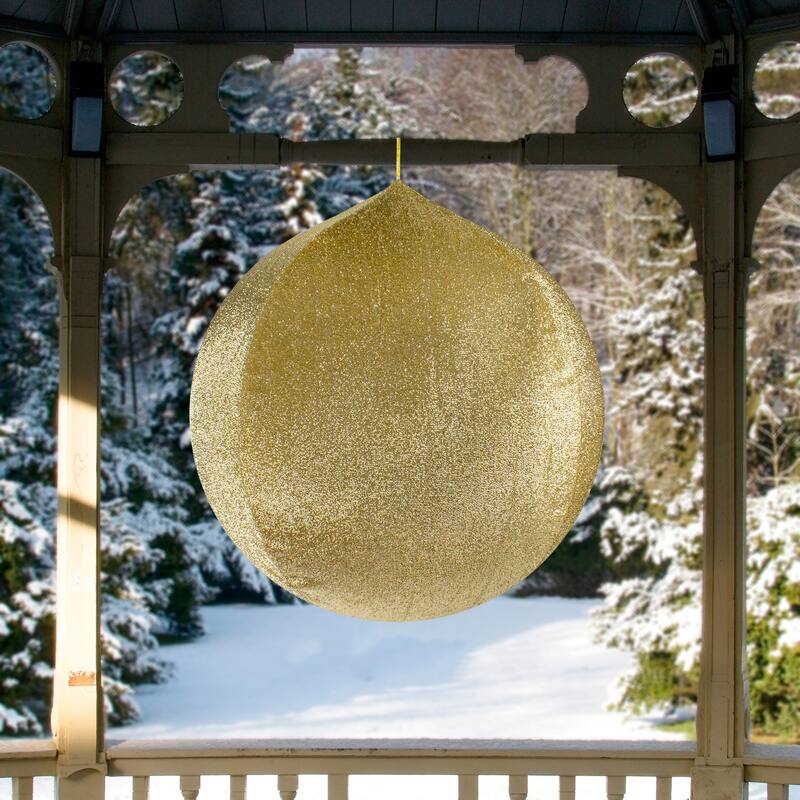 27.5" Tinsel Inflatable Christmas Ball Ornament Outdoor Decoration