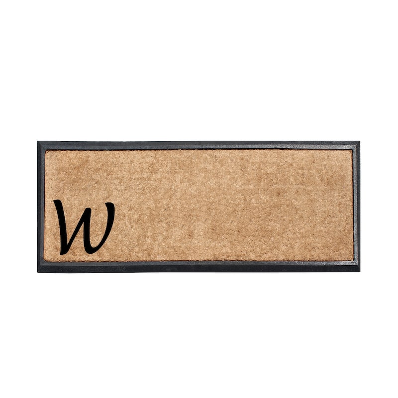 Rubber/Coir Molded Lucida 16-inch x 48-inch Monogrammed Doormat - monogrammed w