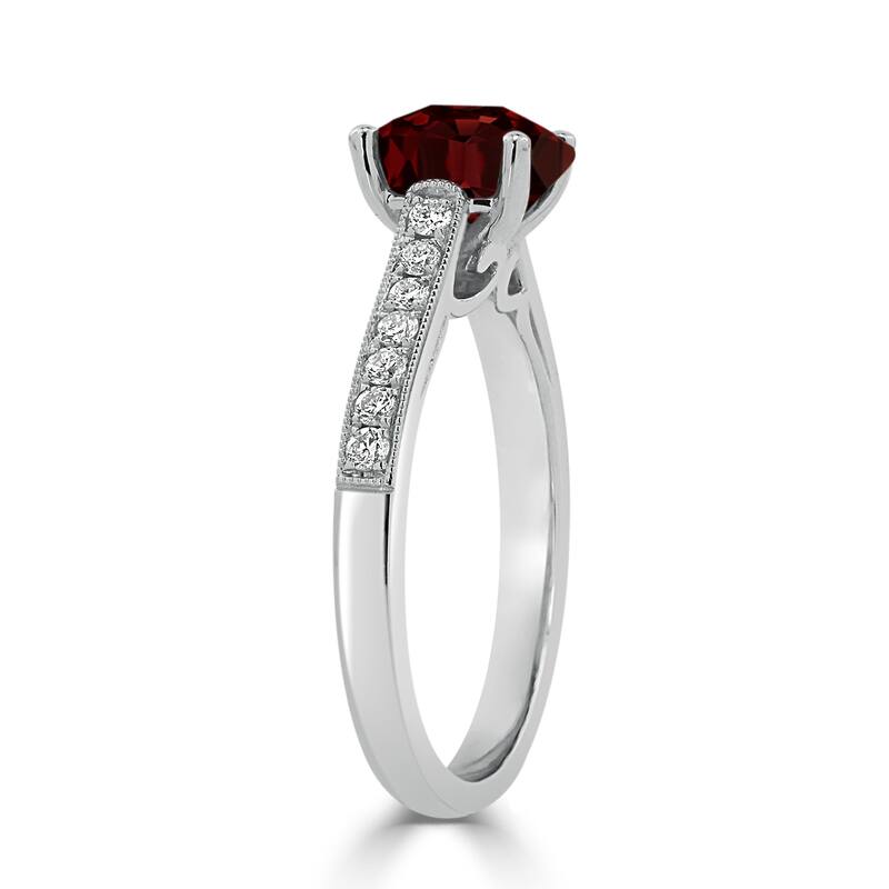 Auriya 1 1/5ct Fancy Oval Garnet and Diamond Engagement Ring 1/4ctw 14k Gold