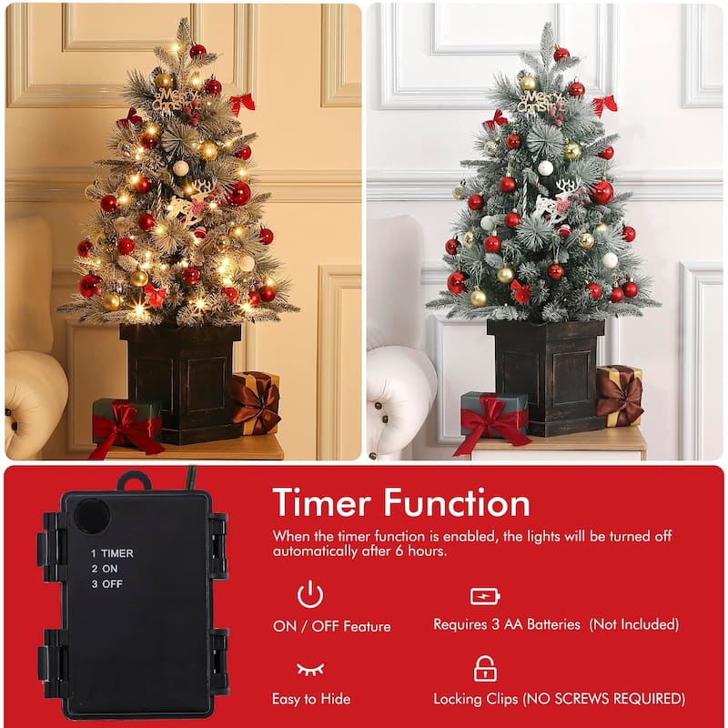 Christmas Tree with 78 Multi-Color Led Lights, 3 Ft Pre-Lit Artificial Christmas Decoration