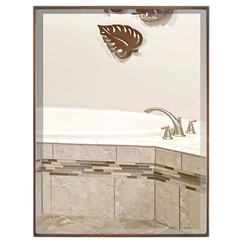 Livingston Framed Rectangle Mirror - Rubbed Bronze - Rubbed Bronze