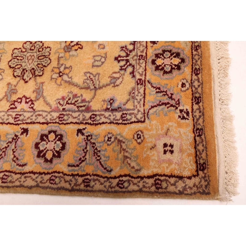 ECARPETGALLERY Hand-knotted Finest Agra Jaipur Light Gold Wool Rug - 2'6 x 9'8