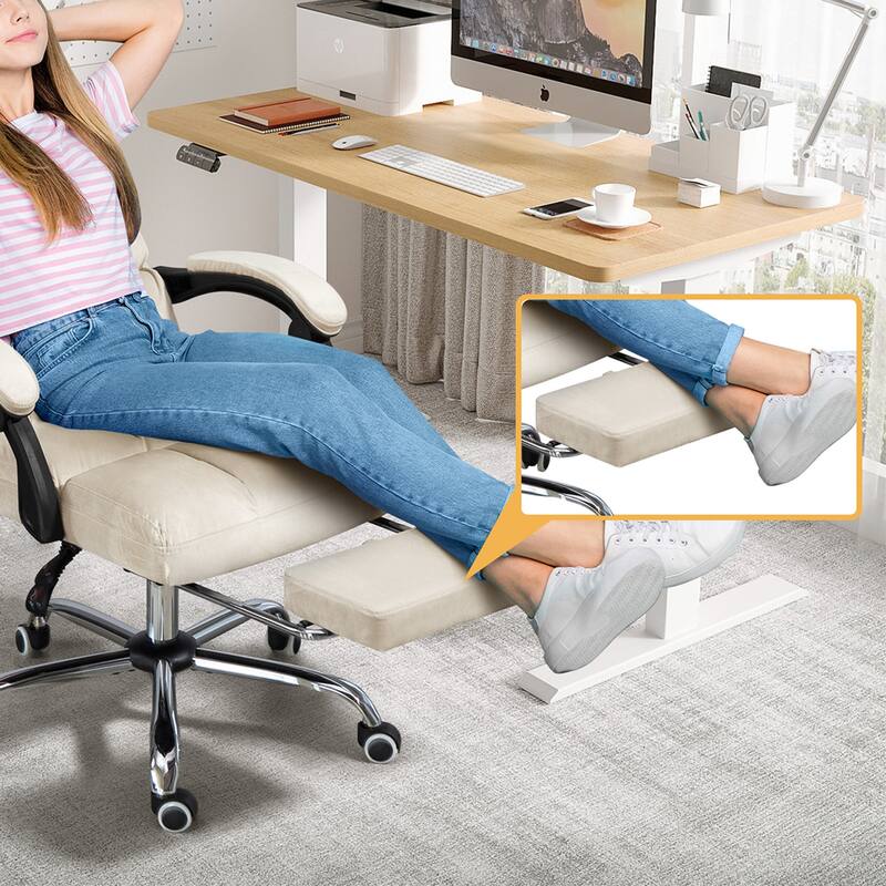AVAWING Velvet Executive Chair Ergonomic Office Chair with Footrest