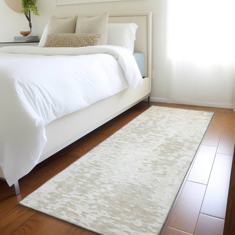 Premium Washable Super Soft Abstract Causal Mayfield Rug - Ivory - 2'3" x 7'6"