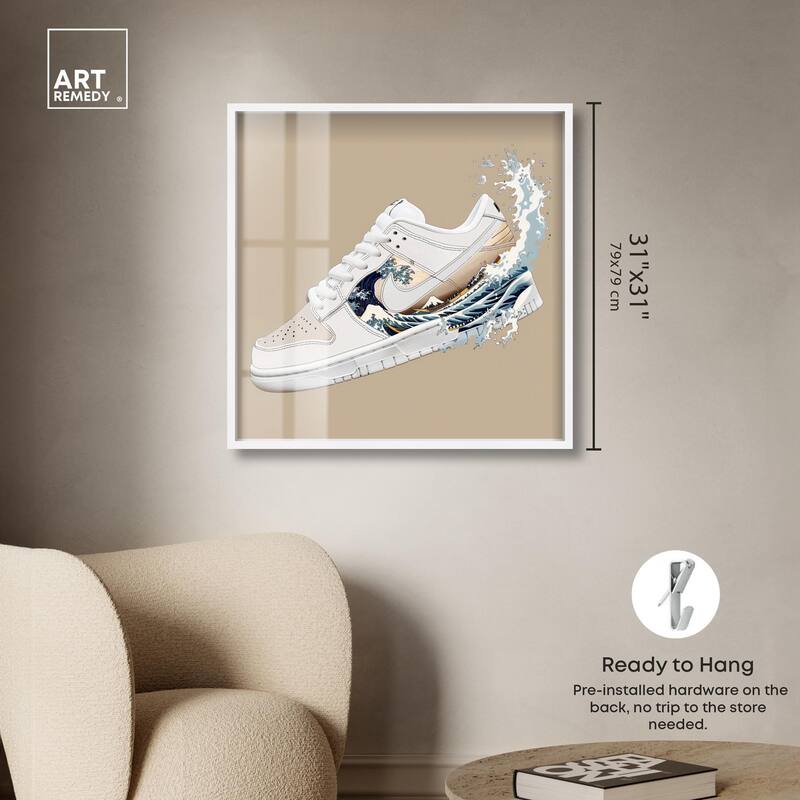 Great Wave Sneaker Splash Shadowbox by Art Remedy