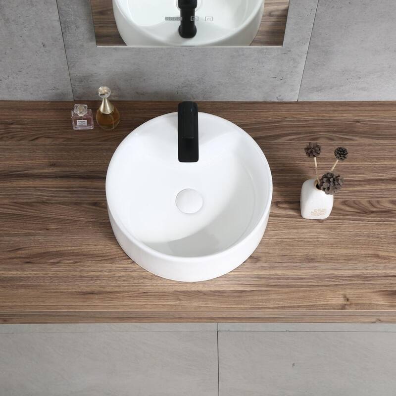 15.9" Round Countertop Ceramic Washbasin
