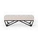 preview thumbnail 2 of 18, Assisi Contemporary Fabric Ottoman Bench by Christopher Knight Home Beige+Black