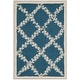 preview thumbnail 28 of 105, SAFAVIEH Handmade Chelsea Kimber Trellis French Country Wool Rug 1'8" x 2'6" - Navy/Creme - Rectangle