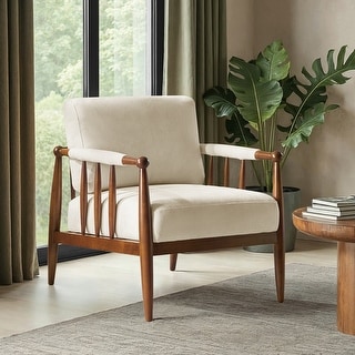 HULALA HOME Avidite Farmhouse Solid Wood Arm Chair with Full Assembly