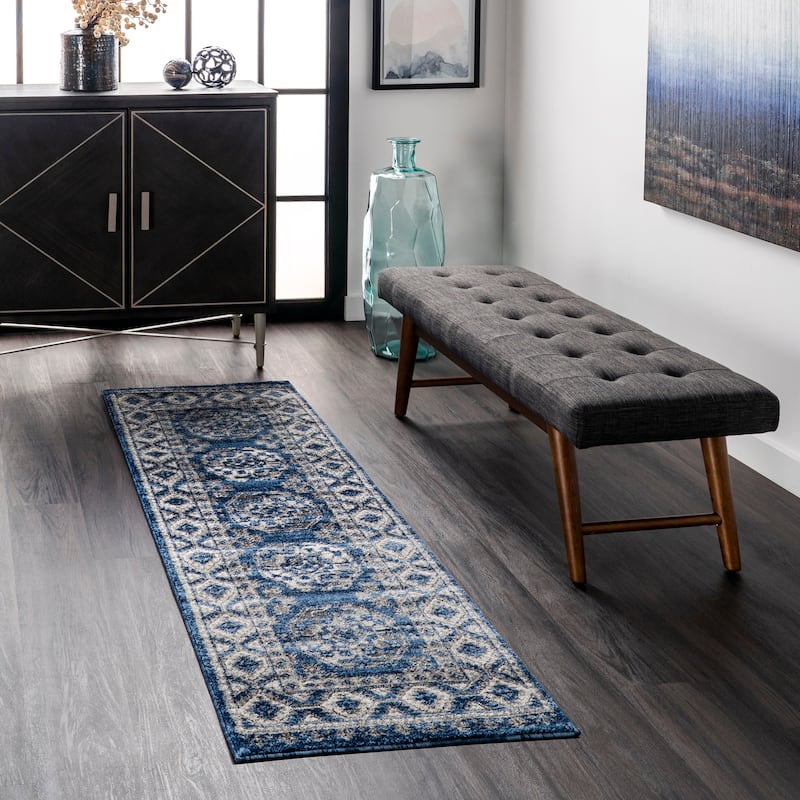 Nuloom Shea Vintage Area Rug - 2' x 6' Runner - Blue