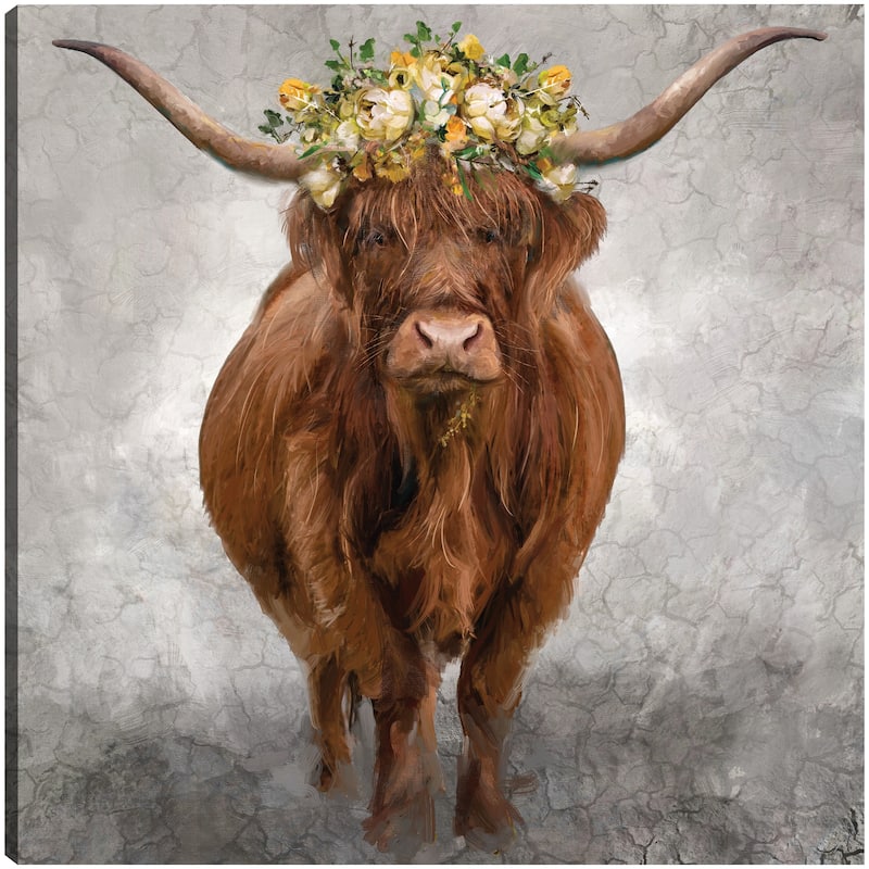 Lady Longhorn By Studio Arts Canvas Art Print