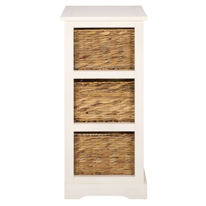 SAFAVIEH Evaline Distressed Black 3 Wicker Basket Storage Unit - 17.3" x 13.4" x 29.5" - 17"W x 13"D x 30"H