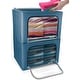 preview thumbnail 15 of 36, Storage Bins, Foldable Stackable Container Organizer Set with Large Window & Carry Handles Blue