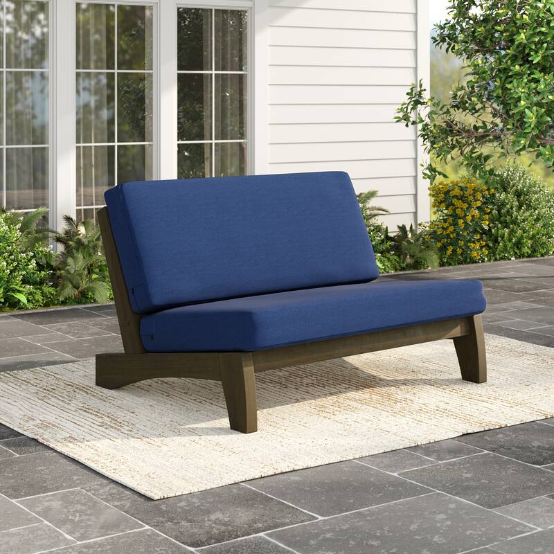 Patio Teak Wood Outdoor Loveseat with Cushion