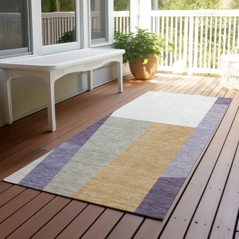 Machine Washable Indoor/ Outdoor Contemporary Jolie Chantille Rug - Plum - 2'3" x 7'6"