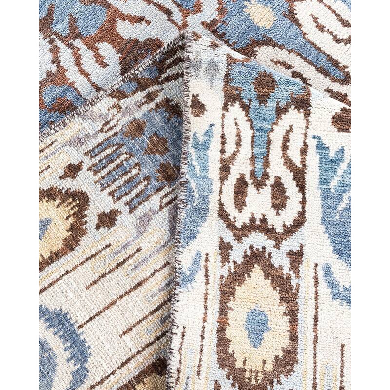 Ikat One-of-a-Kind Handmade Area Rug - Beige, 7' 10" x 10' 0" - 7' 10" x 10' 0"
