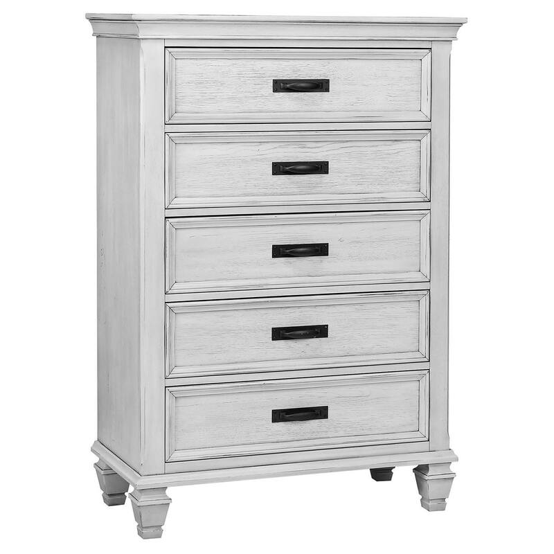 Franco Antique White Storage Platform Bedroom Set