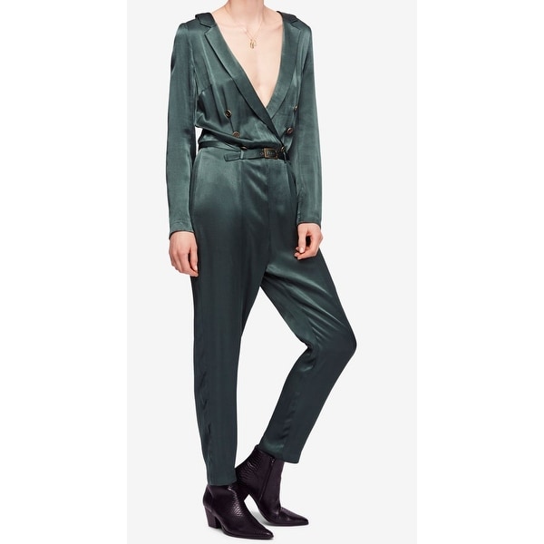 satin plunge jumpsuit