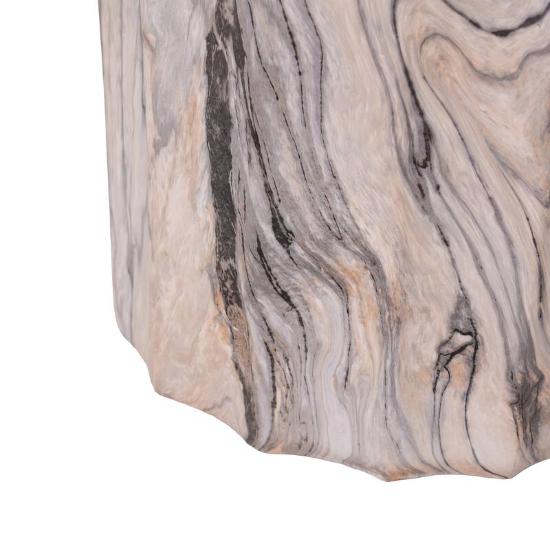 Christopher Knight Home - Modern Outdoor Lightweight Concrete Accent Side Table with Fluted Sculptural Hourglass Design