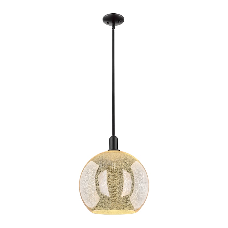 Innovations Lighting Endless Possibilities Arcadia - Athens - 1 Light 14" Stem Hung Mini Pendant - Mercury/Matte Black