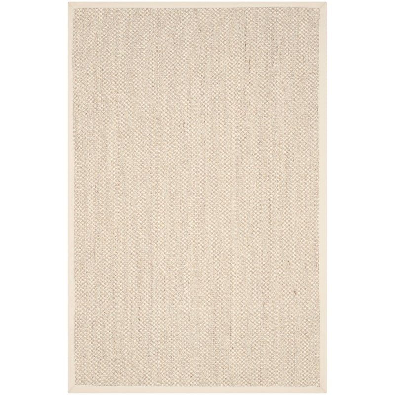 SAFAVIEH Natural Fiber Pacific Casual Border Sisal Rug - 2'6" x 4' - Marble/Beige - Rectangle