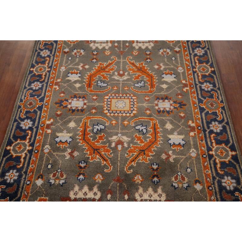 Oushak Oriental Area Rug Handmade Wool Carpet - 4'0"x 5'11"