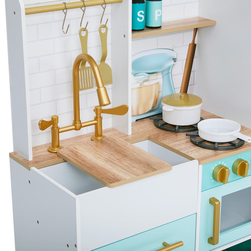 Teamson Kids Little Chef Biscay Delight Kids Wooden Play Kitchen